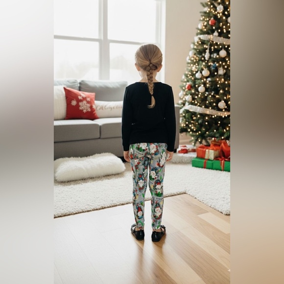 S/L NEW Girls Christmas Gnome Leggings Buttery Soft Holiday Yoga Pants - Picture 4 of 12